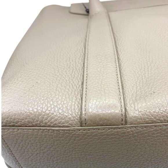 NWOT Cuyana Trapeze Top Handle Satchel Crossbody Strap Leather Stone Grey SAMPLE - Picture 9 of 14